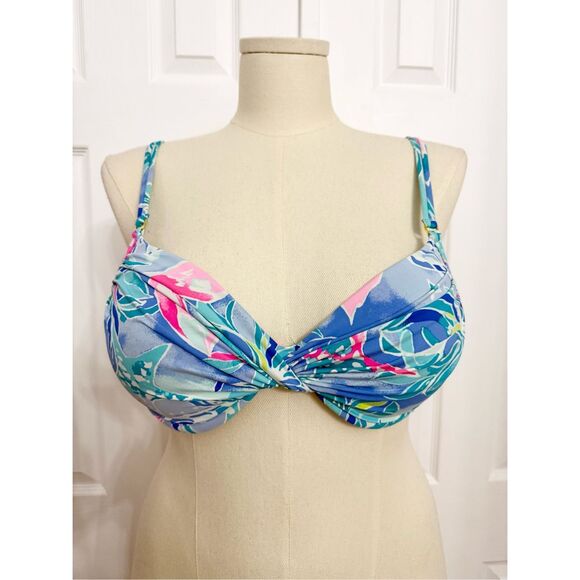 Lilly Pulitzer Bennet Blue Celestial Seas Blossom Underwire Bikini Top 10 - Picture 1 of 4